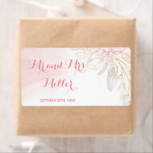 Mini champagne etiket fles roze goudbruiloft (Insitu)