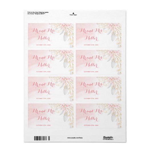 Mini champagne etiket fles roze goudbruiloft (Full Sheet)