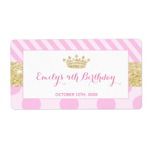 Mini champagne etiket princes verjaardag