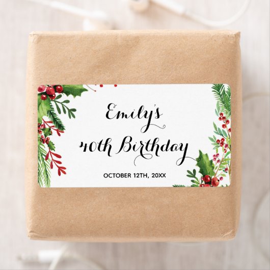 Mini champagne fles label botanische verjaardag (Insitu)