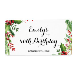 Mini champagne fles label botanische verjaardag