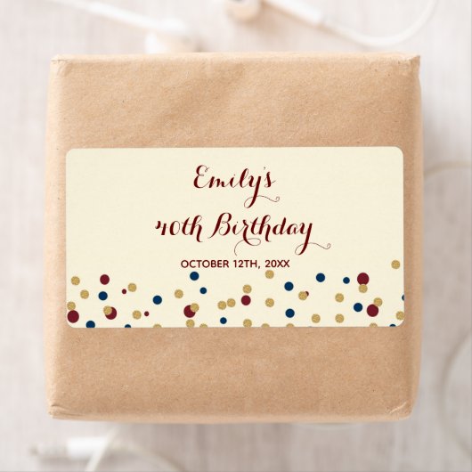 Mini champagne fles label confetti verjaardag (Insitu)