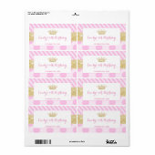 Mini champagne fles label prinses verjaardag (Full Sheet)