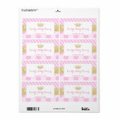 Mini champagne flesetiket prinses baby shower etiket (Full Sheet)