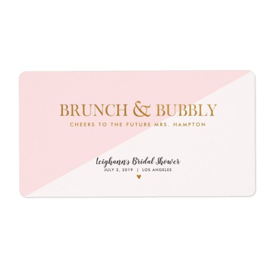 Mini Champagne Label Brunch & Bubbly Vrijgezellenf (Voorkant)