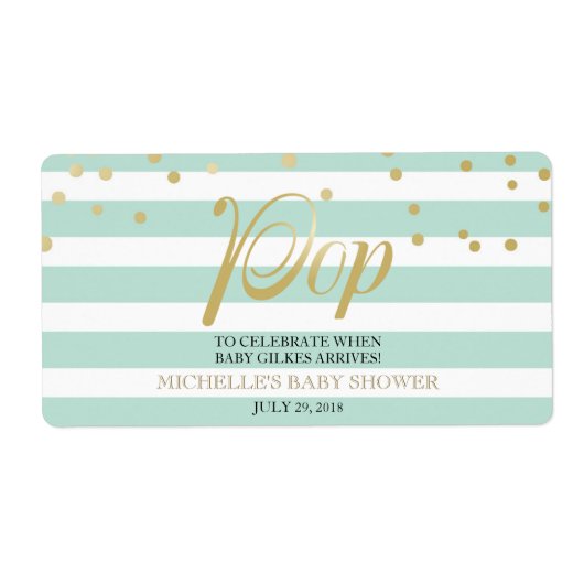 Mini Champagne Label Genderneutraal Baby shower (Voorkant)