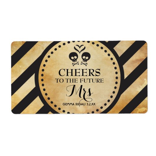 Mini Champagne Label Gothic Shower Favor (Voorkant)