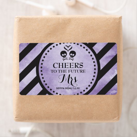 Mini Champagne Label Gothic Shower Favor - Paars (Insitu)