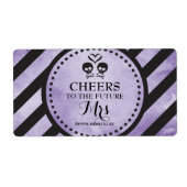 Mini Champagne Label Gothic Shower Favor - Paars (Voorkant)