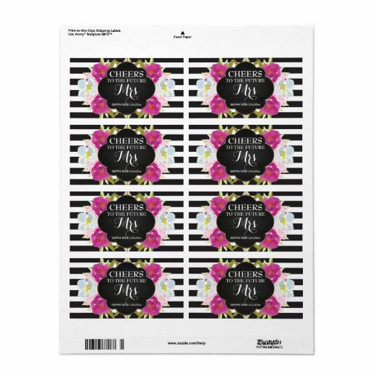 Mini Champagne Label Vrijgezellenfeest Favor (Full Sheet)