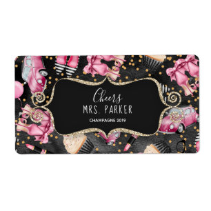 Mini Champagne Label Vrijgezellenfeest Favor Retro