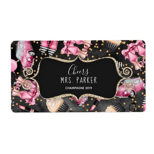 Mini Champagne Label Vrijgezellenfeest Favor Retro (Voorkant)