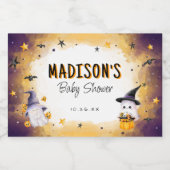 Mini Champagne Schattige Halloween Baby shower Sparkling Wijnetiket (Enkel label)