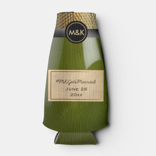 Mini Champagne Wedding Bottle Cooler (Voorkant)