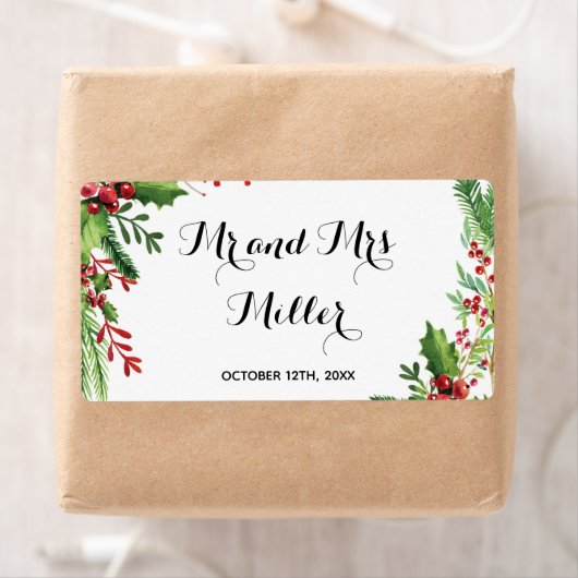 Mini champagne wijnfles label botanische bruiloft (Insitu)