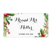 Mini champagne wijnfles label botanische bruiloft (Voorkant)