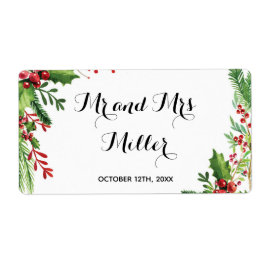 Mini champagne wijnfles label botanische bruiloft