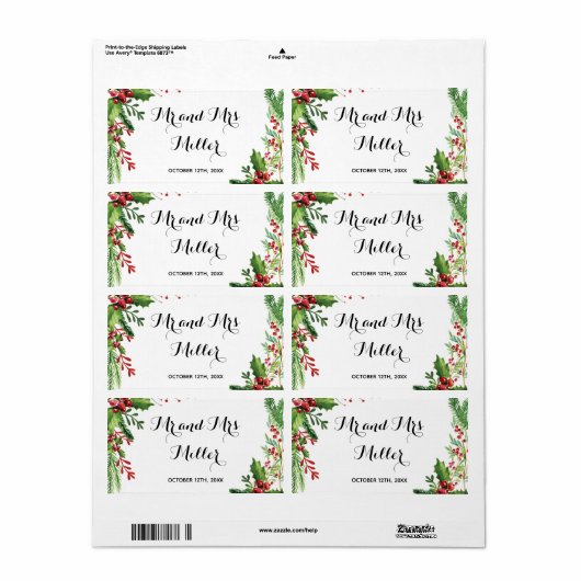 Mini champagne wijnfles label botanische bruiloft (Full Sheet)