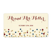 Mini champagne wijnfles label confetti bruiloft (Voorkant)