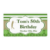 Mini champagne wijnfles label golf groen goud (Voorkant)