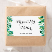 Mini champagne wijnfles label tropische bruiloft (Insitu)