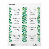 Mini champagne wijnfles label tropische bruiloft (Full Sheet)