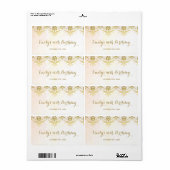 Mini champagnefles label gouden damast verjaardag (Full Sheet)