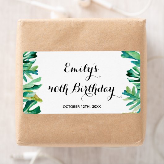 Mini champagneflesetiket botanisch tropisch etiket (Insitu)