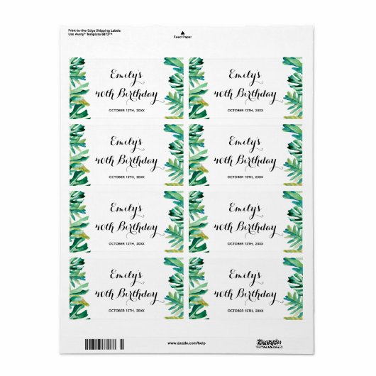 Mini champagneflesetiket botanisch tropisch etiket (Full Sheet)