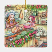 Mini Chef in de keuken Keramisch Ornament (Achterkant)