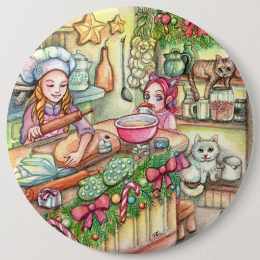 Mini Chef in de keuken Ronde Button 6,0 Cm (Voorkant)