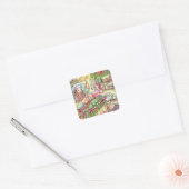 Mini Chef in de keuken Vierkante Sticker (Envelop)