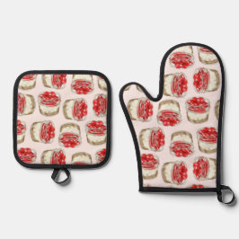 Mini Cherry Cheesecakes - Roze Ovenwant & Pannenlap Set