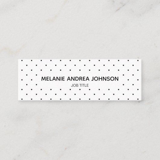 Mini Chic Dotted Black White Visitekaartje Contactkaartje (Voorkant)