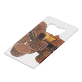 Mini Chocolade en Peanut-behandelingen Creditkaart Flessenopener (Achterkant Gekanteld)