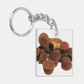 Mini-chocolade + pindakaas Behandelt Sleutelhanger (Voorkant Links)