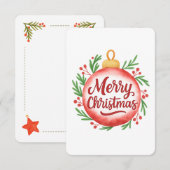 Mini Christmas Sticker Set – Festive Holiday Sayin Bedankkaart (Voorkant / Achterkant)