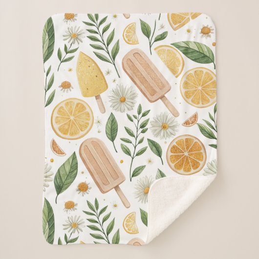 Mini Citrus Popsicle Sherpa Deken – Klein (Voorkant)