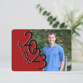 Mini Class of 2023 Red Photo Invitation Kaart (Staand voorkant)