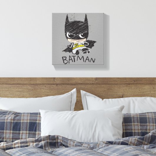 Mini Classic Batman Sketch Canvas Afdruk (Insitu (Slaapkamer))