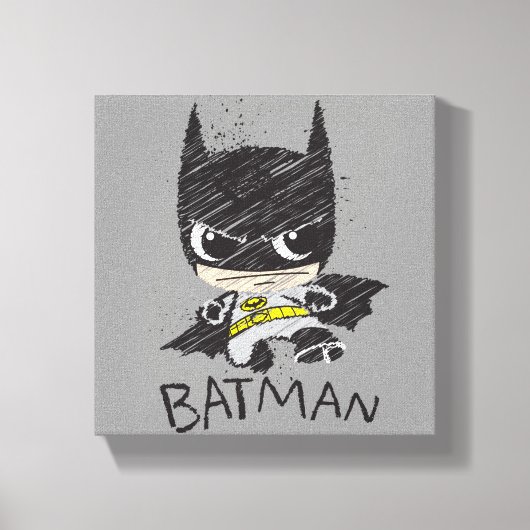 Mini Classic Batman Sketch Canvas Afdruk (Voorkant)