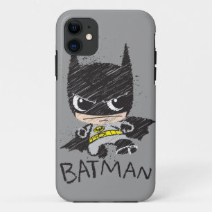 Mini Classic Batman Sketch iPhone 11 Hoesje