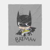 Mini Classic Batman Sketch Fleece Deken (Voorkant)