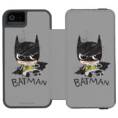 Mini Classic Batman Sketch Incipio iPhone Portemonnee Hoesje (Agenda Open)