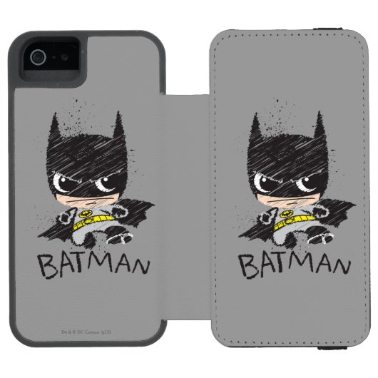 Mini Classic Batman Sketch Incipio iPhone Portemonnee Hoesje (Agenda Open)
