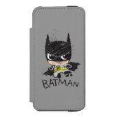 Mini Classic Batman Sketch Incipio iPhone Portemonnee Hoesje (Voorkant Agenda)