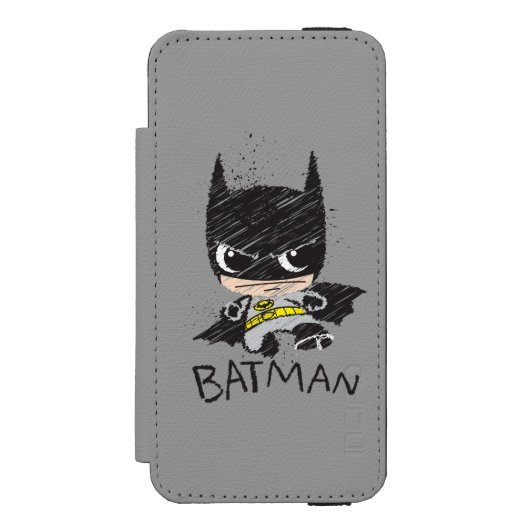 Mini Classic Batman Sketch Incipio iPhone Portemonnee Hoesje (Voorkant Agenda)