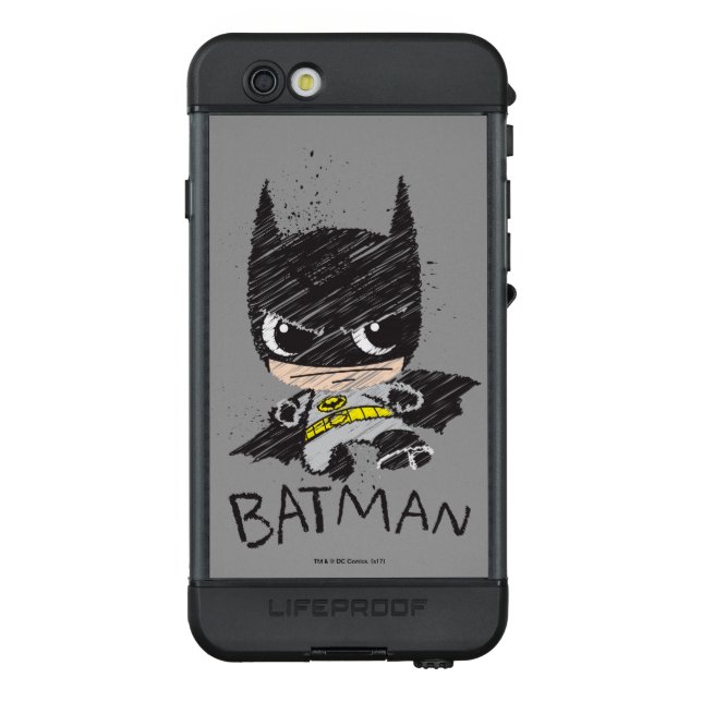 Mini Classic Batman Sketch LifeProof iPhone Hoesje (Achterkant)