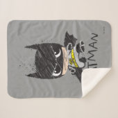 Mini Classic Batman Sketch Sherpa Deken (Voorkant (horizontaal))