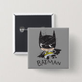 Mini Classic Batman Sketch Vierkante Button 5,1 Cm (Voorkant /achterkant)
